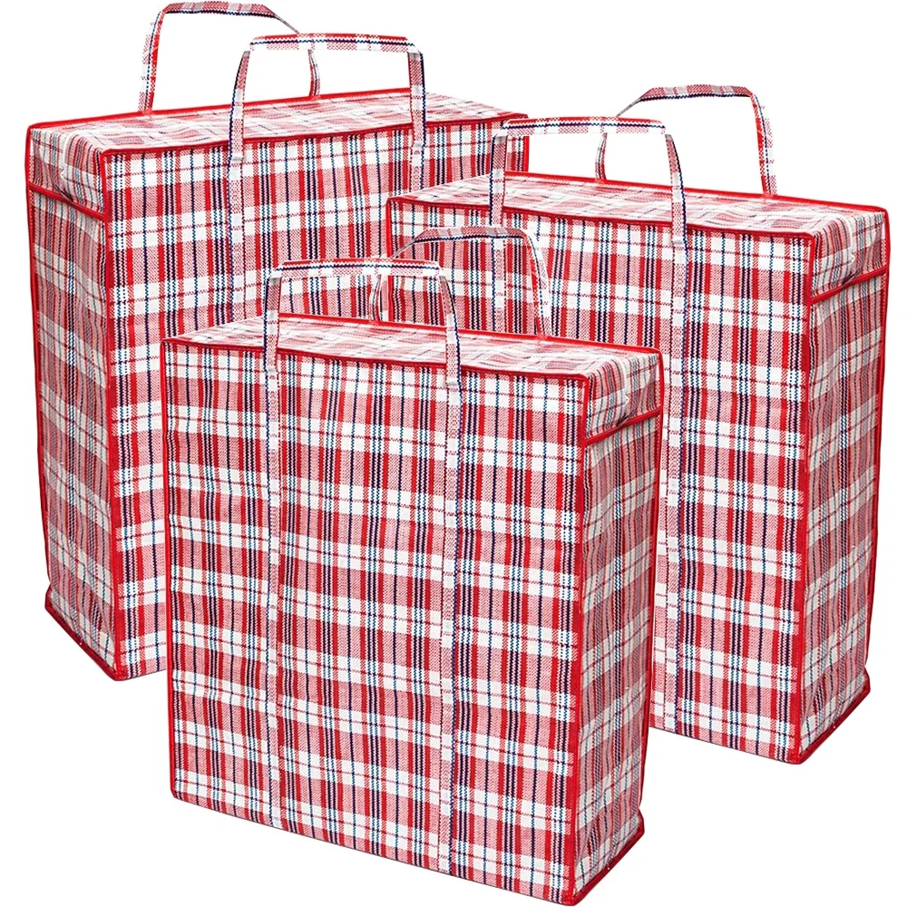 

Customized Print Logo Woven Zipper Moving Bags For Clothes, Customized color
