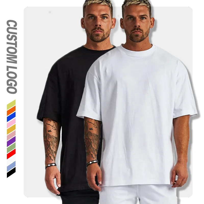 

Hip Hop Muscle Fit Curved Hem White Cotton Custom Printing Logo Men T Shirt Casual Quantity Trend XXL