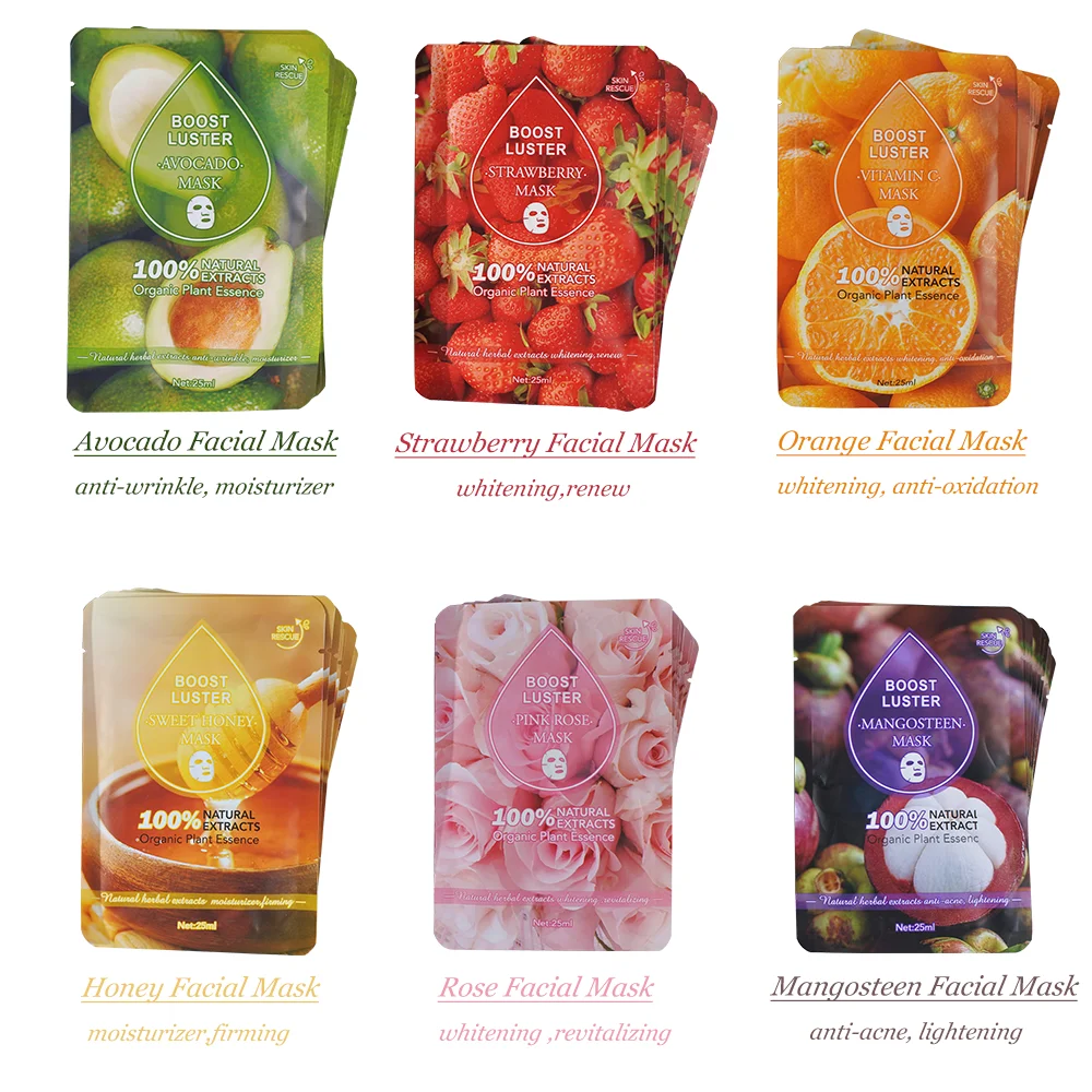 

wholesale revitalizing moisturizing skincare face firming fruit masks facial sheet