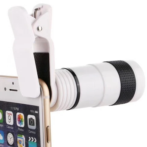 

New Smart Phones Telephoto Lens Zoom Phone Lens 8X Zoom Lens for Mobile Phone iPhone Huawei Android Smartphones 1 buyer, Black, white
