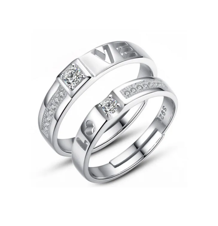 

Factory Hot Sales silver ring women men silver ring man wedding ring with cheap price