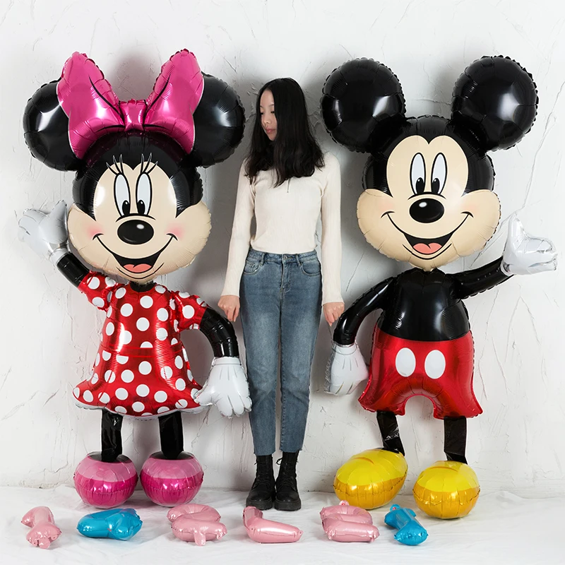

112cm Giant Mickey Minnie Mouse Balloon Cartoon Foil Birthday Party Balloons Decorations Free Shipping, Blue