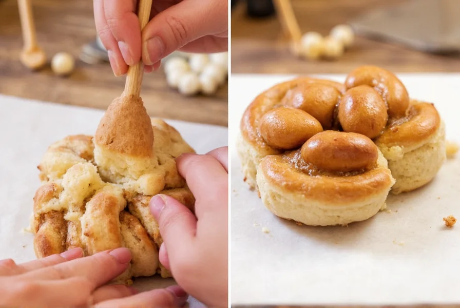 Step-by-step demonstration of shaping cinnamon bun dough into animal figures with detailed hand positioning