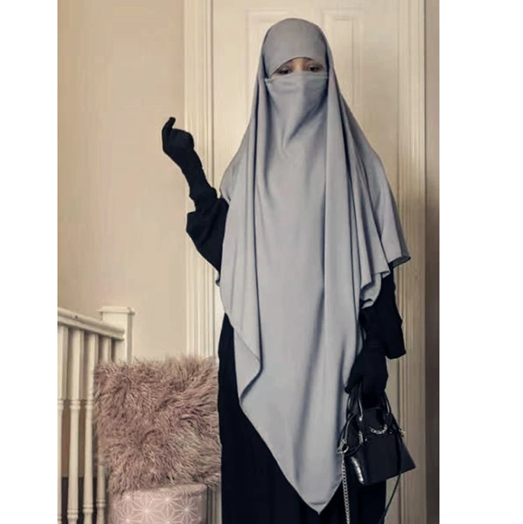 

Wholesale Muslim Islamic Clothing Scarf Women Shawl Long One Piece Prayer Veil Niqab Diamond Hijab Khimar Jilbab, 8 color in stock accepted customzied design