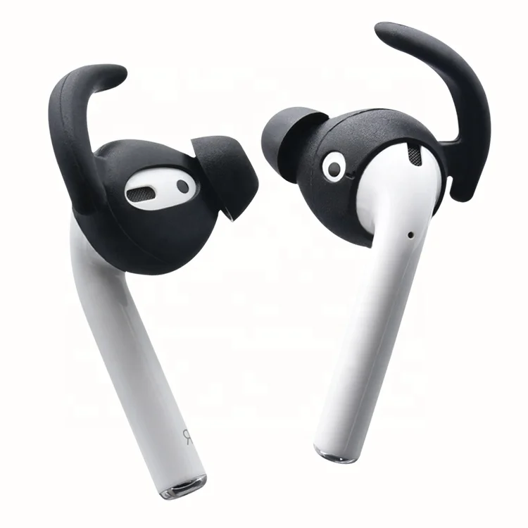 

For AirPods Earphone AccessoriesSilicone Anti-Slip Earbuds Cover Earpads Ear Hook Compatible With Apple AirPods 1/2 or Earpods, Black/ white