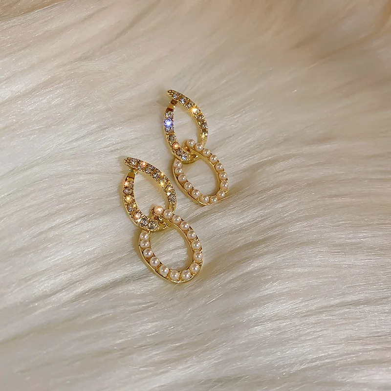 

fashion drop number crystal earrings