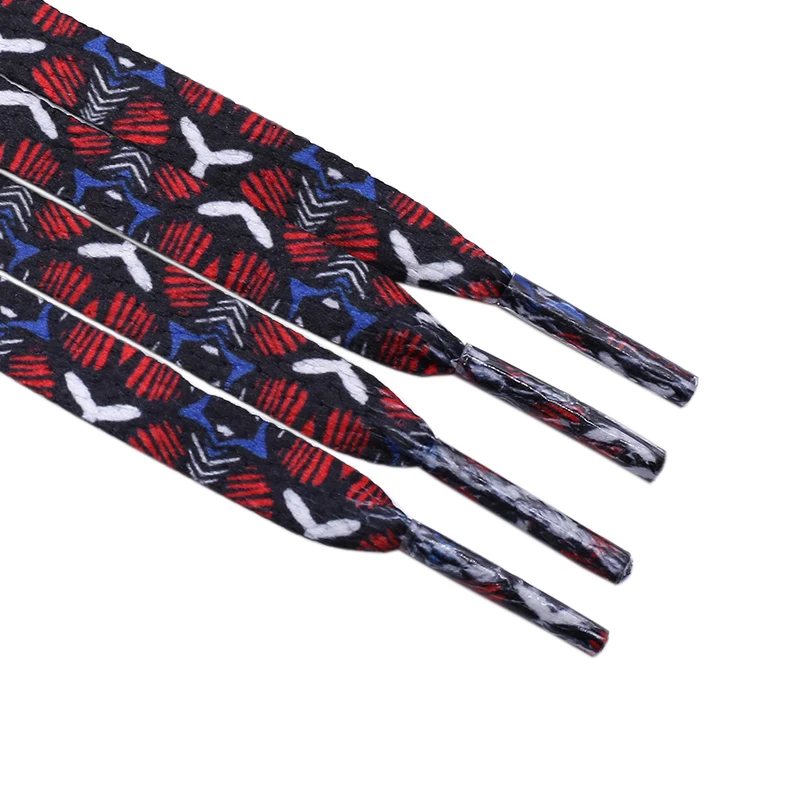 

Weiou Manufacturer Hot Sale Flat polyester cotton custom printed LOGO length size Sublimation laces Color Shoelaces