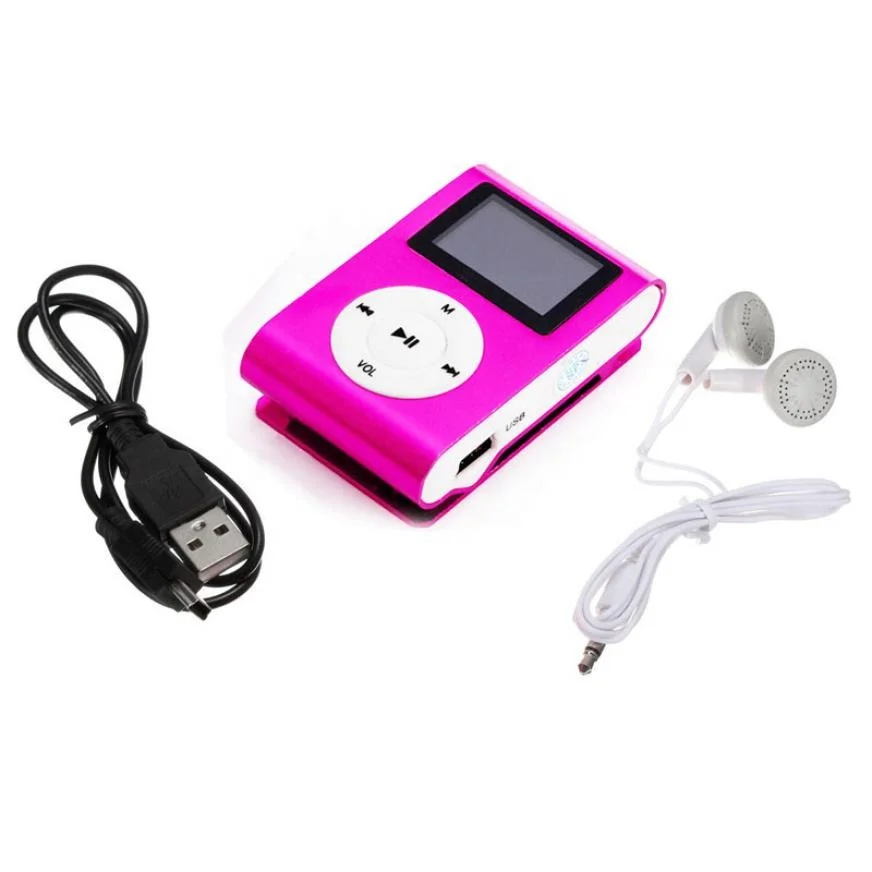 

High quality Running sport colorful Mini Clip LCD display MP3 Player With screen and headphones