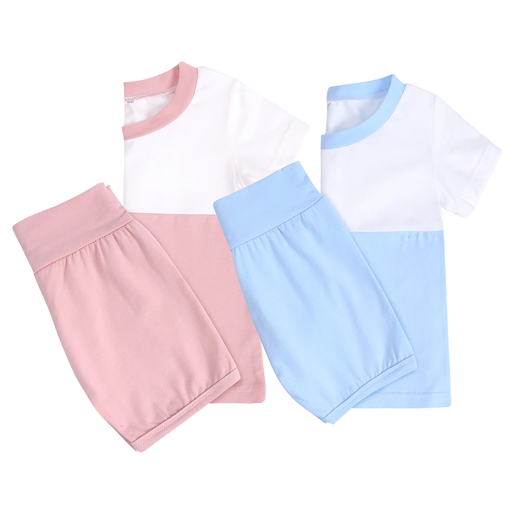 

Toddler kids clothing girls loungewear boy short sleeve pajamas set cotton baby girl clothes, As picture