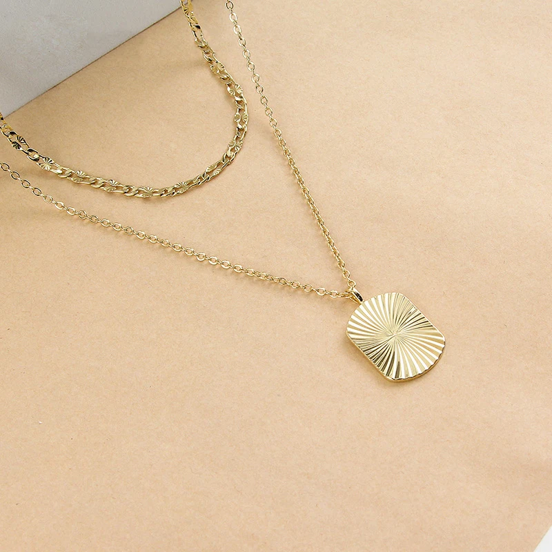 

HOVANCI Necklace For Women Vintage 5 spin ray double layered necklace choker necklaces for women gold plated jewelry