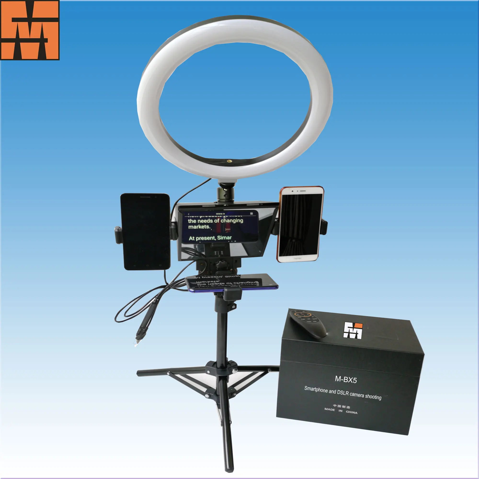 

NEW DESIGN cellphone teleprompter for smartphone and DSLR shooting, Black