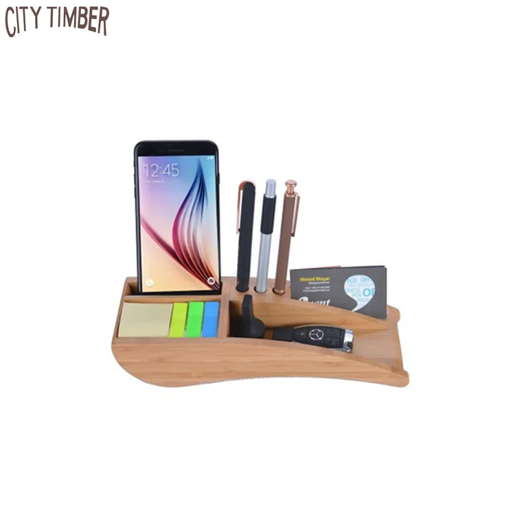 

new design promotion gift bamboo wood office desk organizer, Natural bamboo color