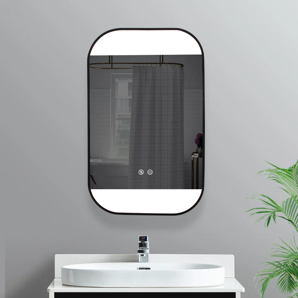 Donguan furniture luxury hotel vanity mirror table smart espejo led mirror / black frame mirror with lights
