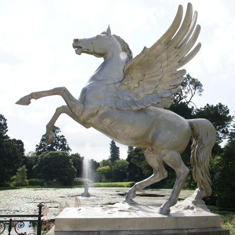 Pegasus Bronze Figurine Flying Horse Wing Sculpture