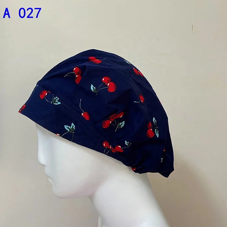 

fast ship high quality cotton printed full skull chef nurse doctor female sanitary medical hair surgical hat, Blue, purple or choose form our color swatches
