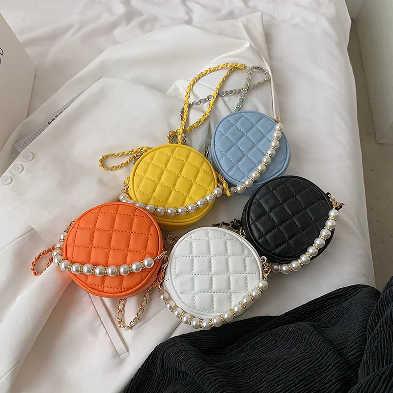 

Trendy purse fashion pearl chain small round bag purses handbags for women purse and handbags