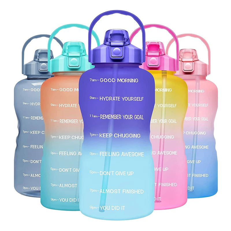

64 oz 2 liters 2000ml Motivational water bottle with time marker large capacity for sport gym fitness outdoor