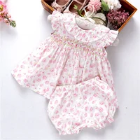 

girls smocked clothes easy kids dresses pink summer baby clothes casual ruffles boutiques children clothes wholesale 0. 6