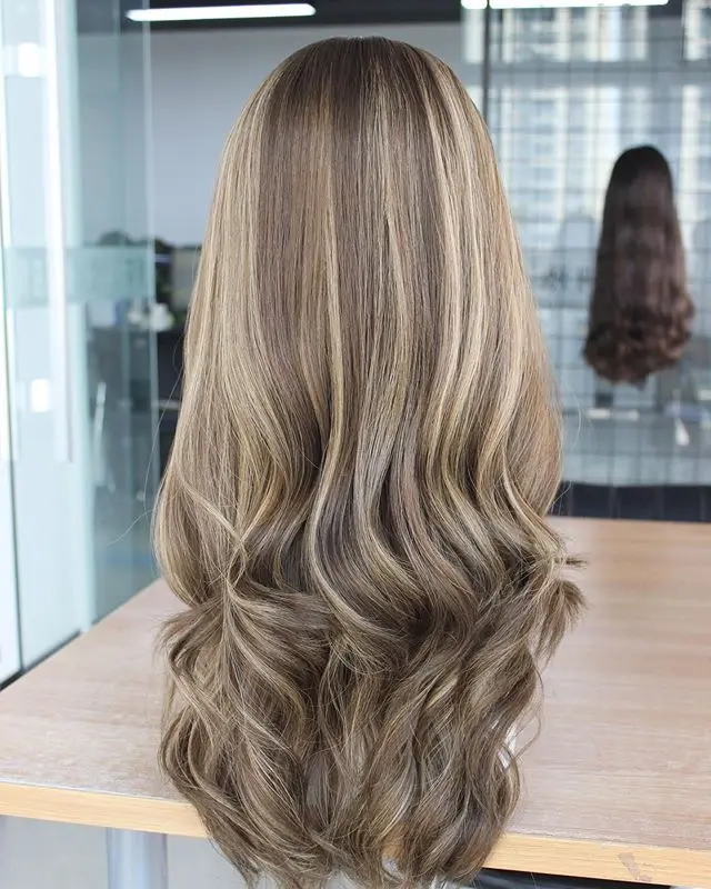 

Gorgeous Hilights Ombre Silk Top European Sheitel Jewish Kosher Human Hair Wig