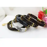 

Autumn Winter New design leather bracelets Jewelry colorful flower small lock magnetic bracelets