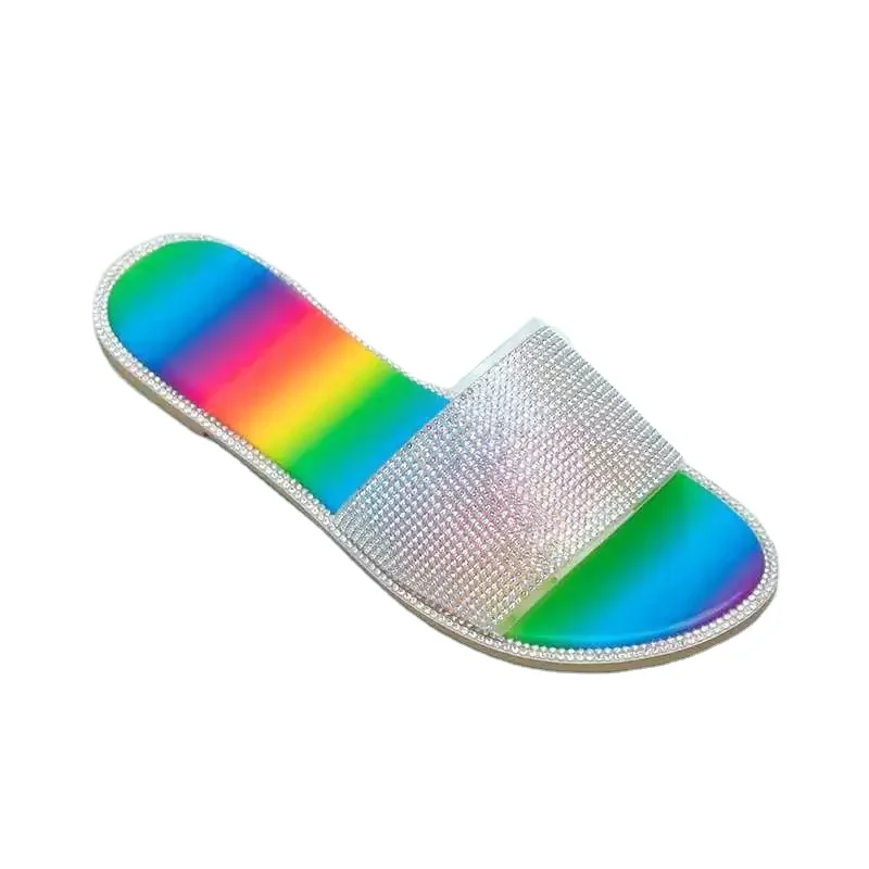 

Amazon WISH Summer Beach Hot Sale Shiny Slippers with Diamond Rhinestone for Women and Ladies Sandals, Picture