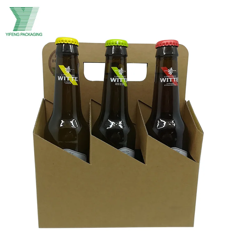 6 X 500ml Pack Cardboard Kraft Paper Packaging Corrugated Handle Box ...