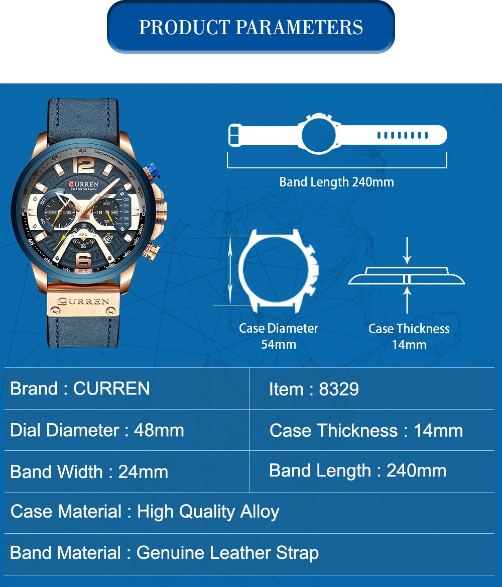 CURREN 8329 quartz men's watches wholesale price with watch box