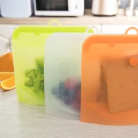 

BPA free Stand up sandwich silicone storage bag Non-stick Leak Proof Food Bag Fridge Airtight Zip Seal Bags