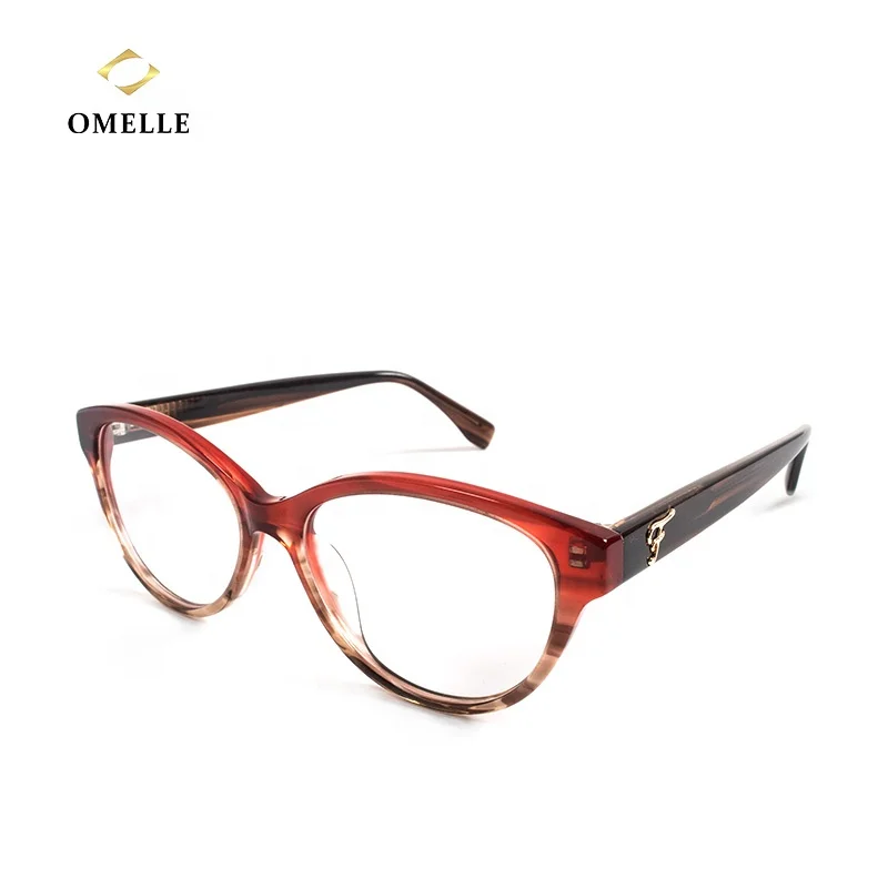 

OMELLE 2021 Shenzhen Branded Women Optical Ready In Stock Acetate Frame Eyeglasses, As picture show