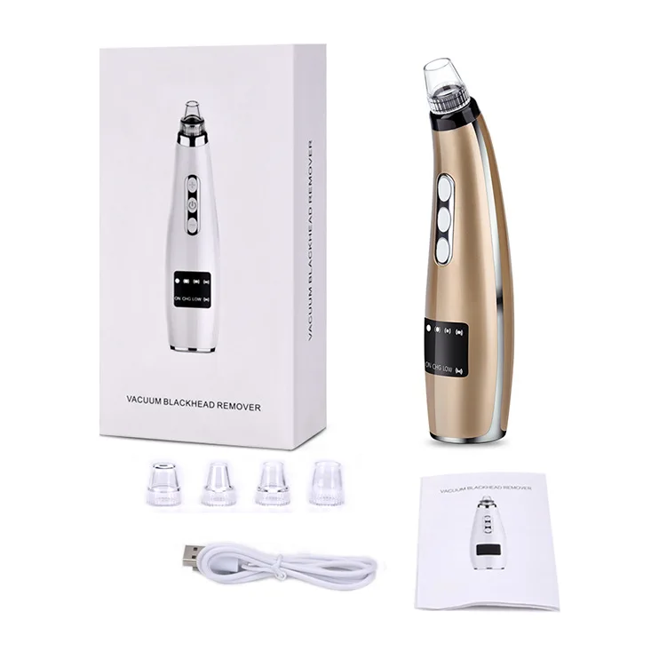 

Home Use Beauty Equipment Pore Cleaner Pimple Extractor Vacuum Blackhead Remover, Golden