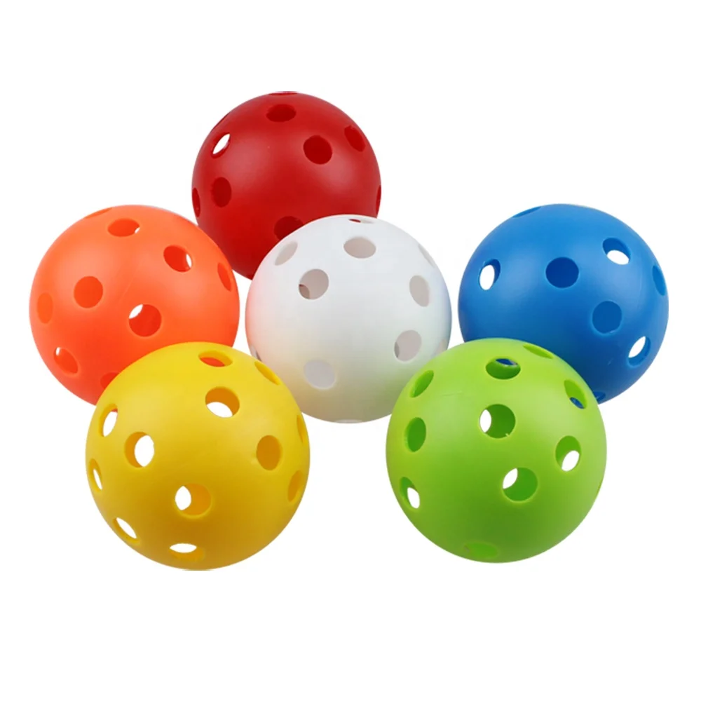 

Crestgolf Wholesale Indoor Pickleball Balls Outdoor Multicolor 26 Holes 72MM Plastic Ball Pickleballs OEM Customized Logo, Red, orange, yellow, green, blue, white