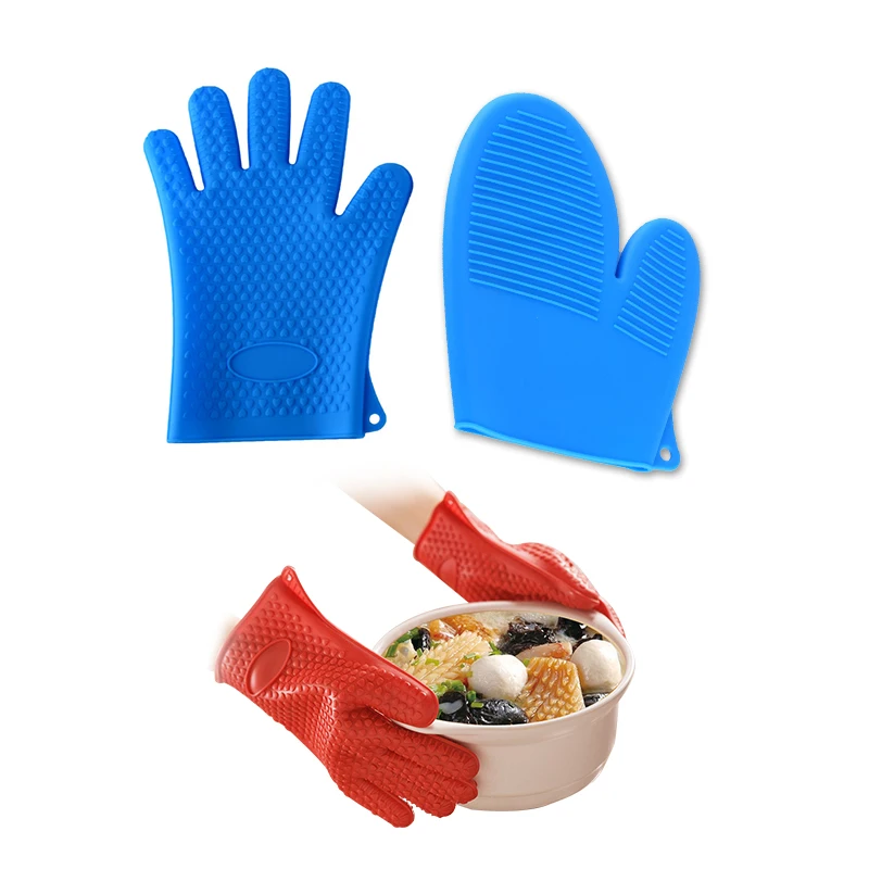 

Amazon Hot Sale Cooking Grill Heat Resistant Barbecue Mitts Kitchen Silicone Microwave Bbq Oven Gloves