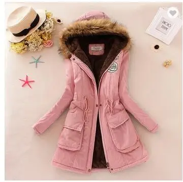 

2020 Lady Fur Collar Cotton Long Parkas Hoodies Warm Jackets Plus Size Winter Coat Women