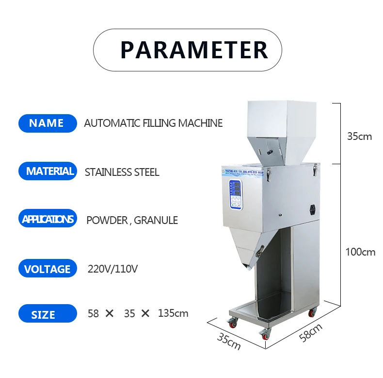 10-1000g powder granules bag filling bottle filling weighing machine with foot pedal