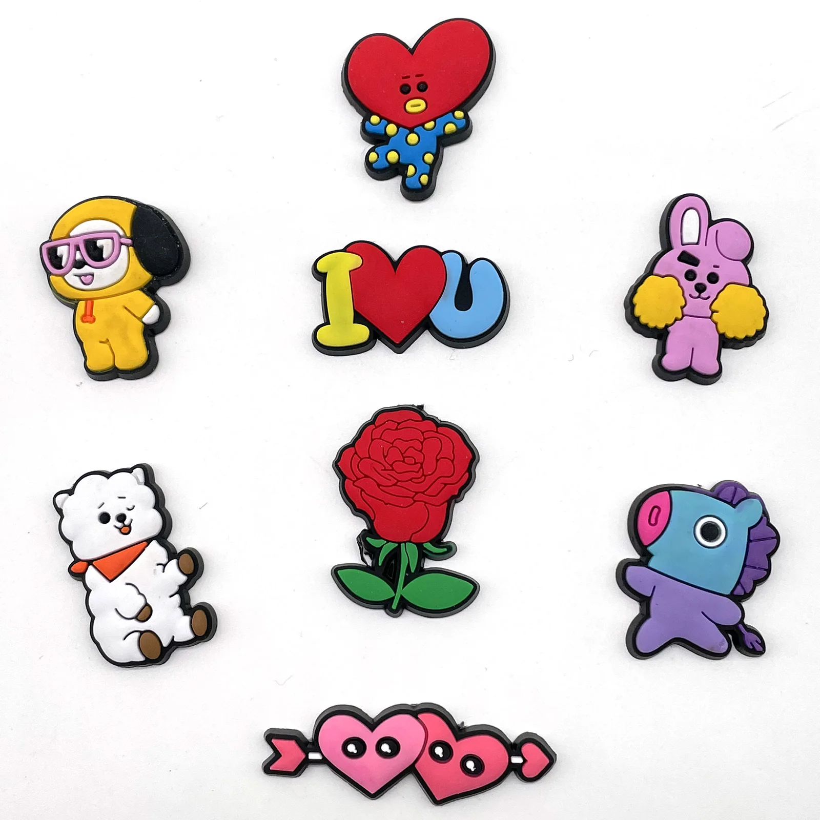 

korea kpop croc charms decorations popular wholesale croc shoe accessories designer charms, As picture