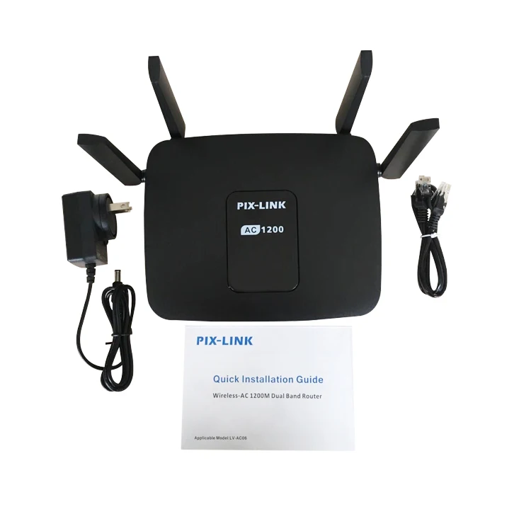 

Pixlink Gigabit Dual Frequency Application Control High Range Portable 1200mbps Wifi Repeater Wireless Router, Black