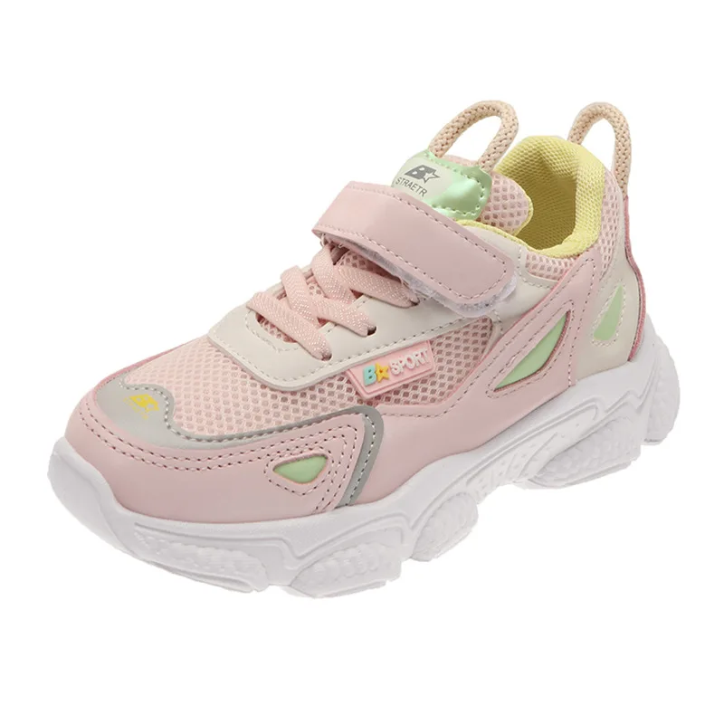 

Children Fashion Mesh Sport Shoes Baby Kids Shoes Stock Black Pink Boys Girls School Walking Shoes Sneakers