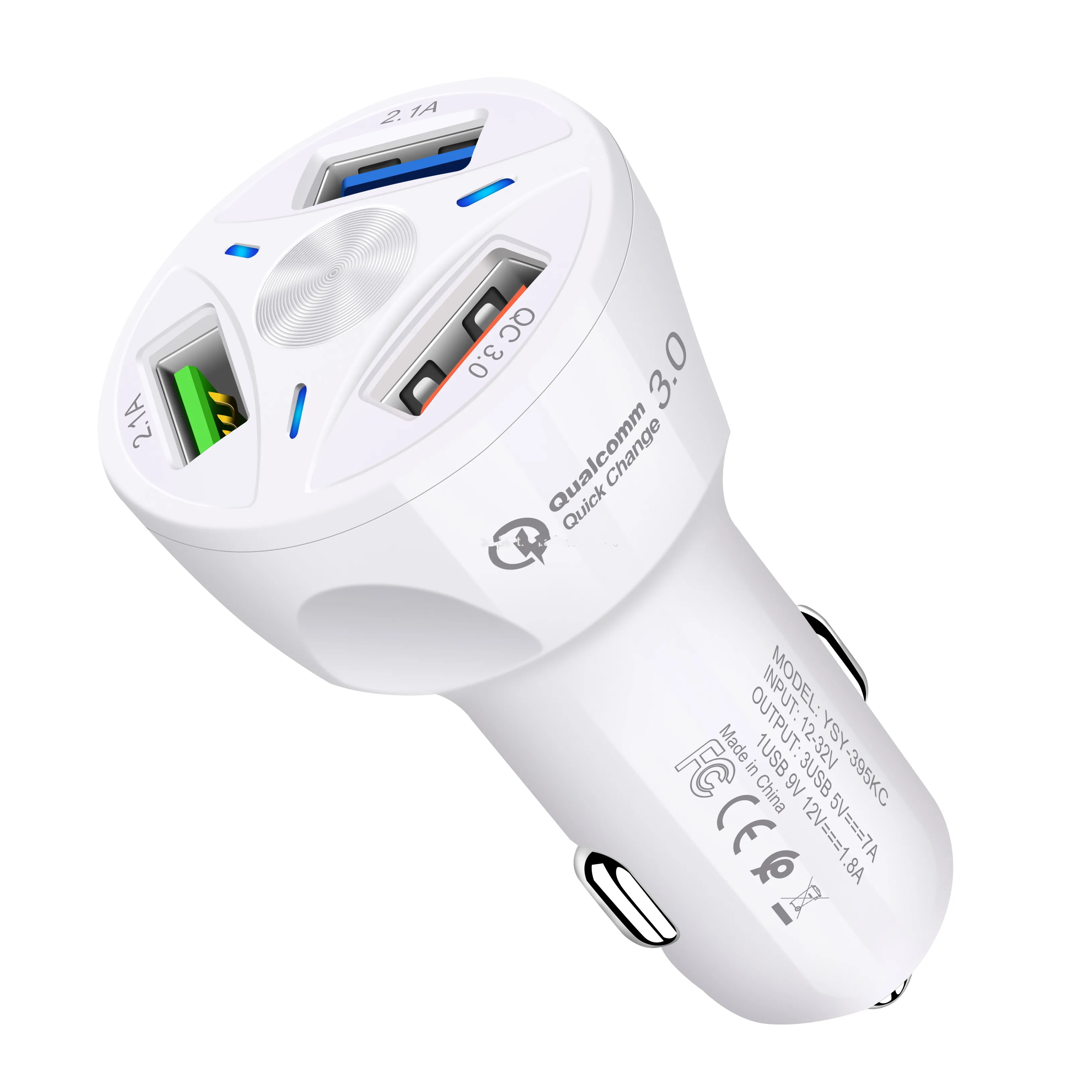 

new custom design 3 USB fast smart 35W qc 3.0 car charger amazon hot selling