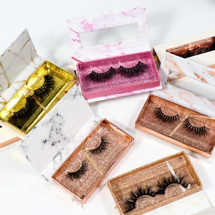 

Wholesale cosmetic paper sliding empty packaging boxes 25mm 3D 100% mink fur false eyelashes vendor