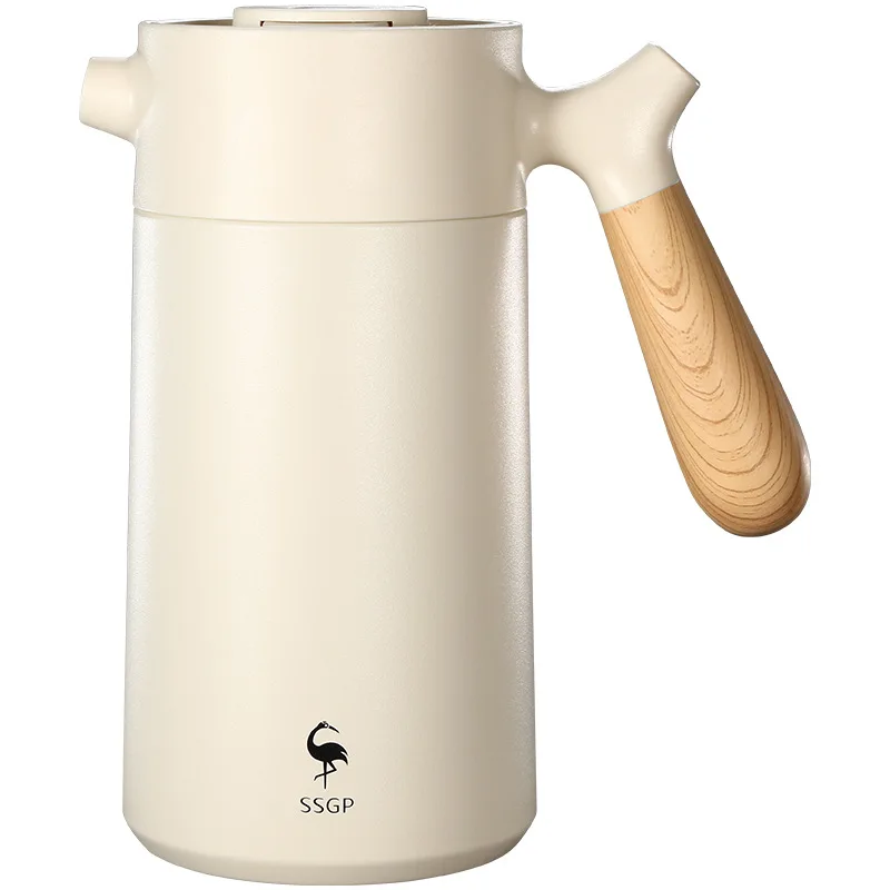 

Everich Outdoor Stainless Steel Double Wall Vacuum Insulated Sports Water Bottle And Flask With Wooden Handle Lid
