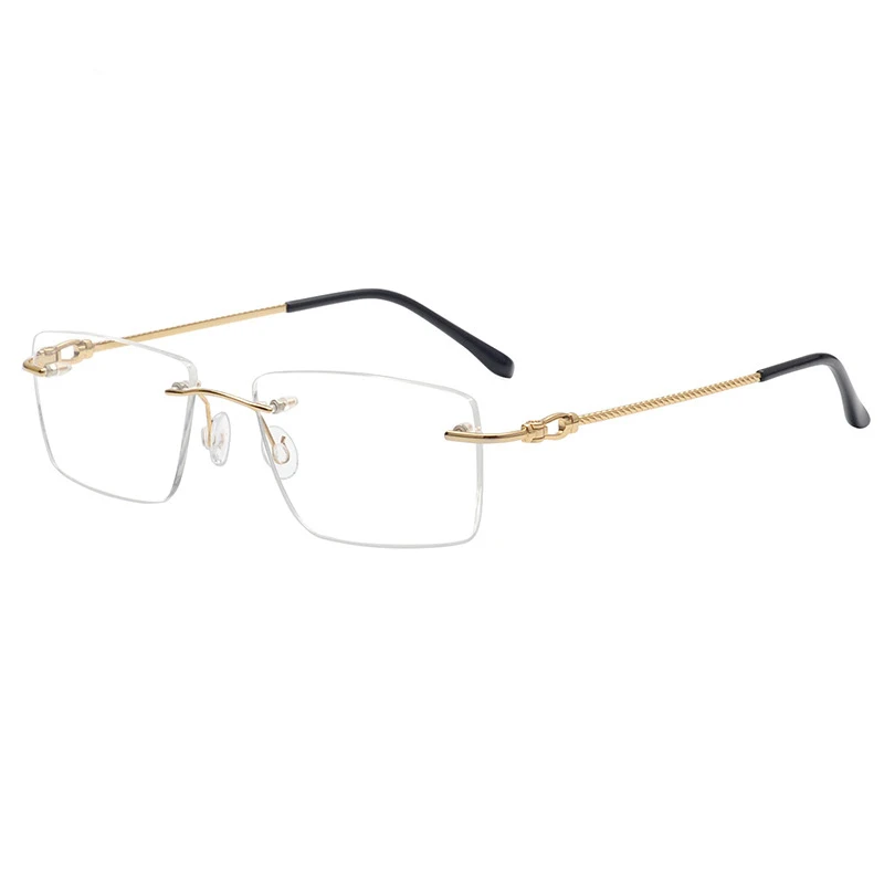 

Shenzhen IP brillen titan plating Rimless square classical pure titanium spectacle eyewear frames optical frames glasses, Oem/odm