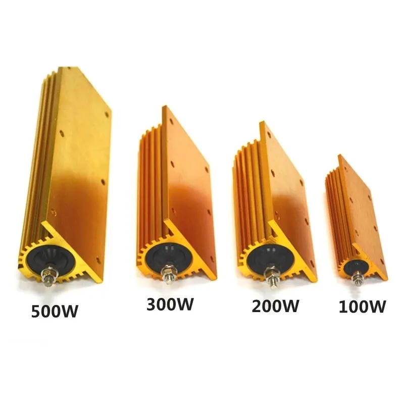 

RX24 Gold Aluminum Housed Resistor 1000w 8 ohm High Power Resistor Resistance 100 Ohms 500W 1000W 100R 500R 10R