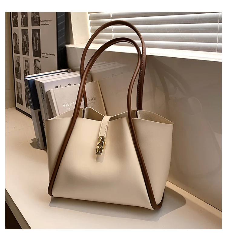 

Fashion Ladies Women Top Handle Totes Vintage Soft Pu Leather Handbag Big Large Shoulder Tote Bag With Zipper