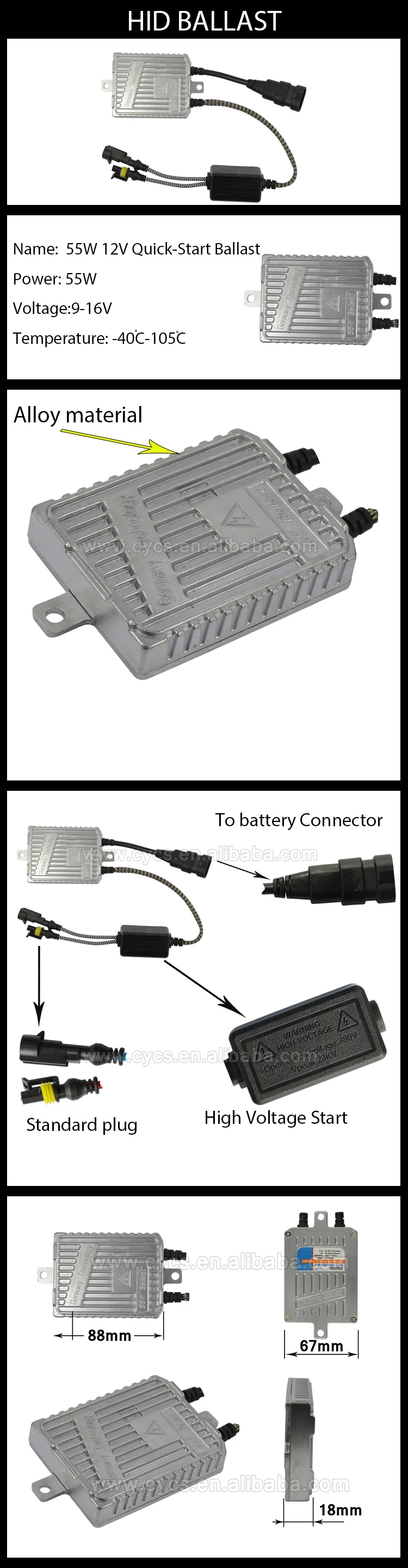 Factory Supply Odm Oem Ce 12v Ac High Quality Fast Bright 55w Fast