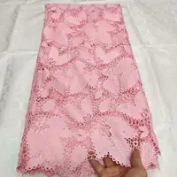 

100 cotton embroidery guipure lace african cord lace fabric with stones wholesale pink guipure cord lace