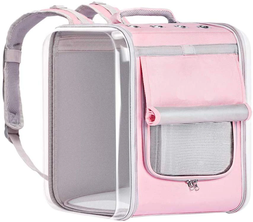 

Cat Backpack Carrier Small Dog Pet Airline Approved Carriers Bag Space Capsule Suitable For Travel Hiking Outdoor Use, Pink,gray,or as customized