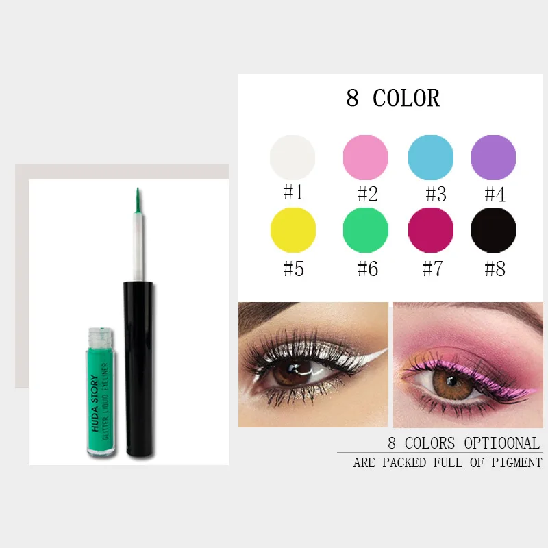 

Eight colors liquid eyeliner not smudge waterproof sweat proof long lasting stage makeup color liquid