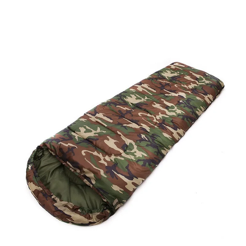 

Winter Camping Sleeping Bag Envelope Cotton Thickening Windproof Warm Sleeping For Outdoor Traveling, Blue, army green, red, navy blue