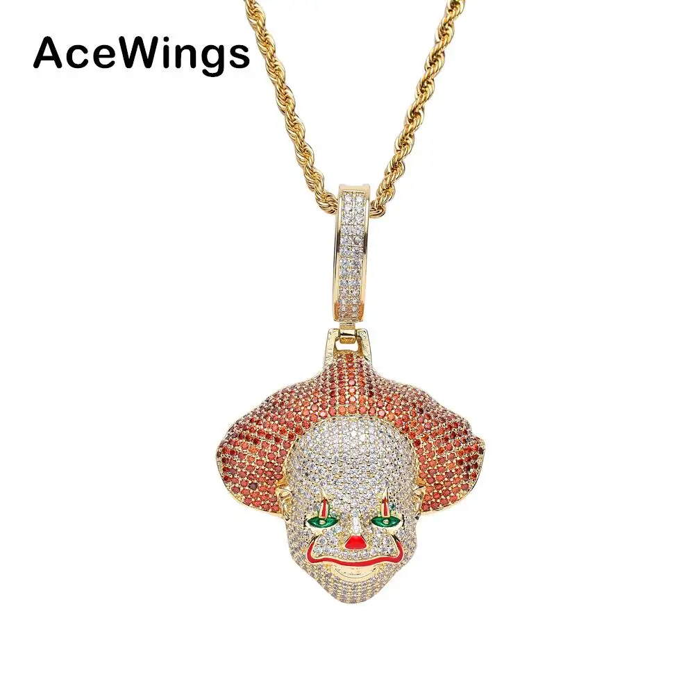 CN052  Brass Setting CZ Jewelry Hip Hop  Pendant Necklace Jewelry for Men and Women