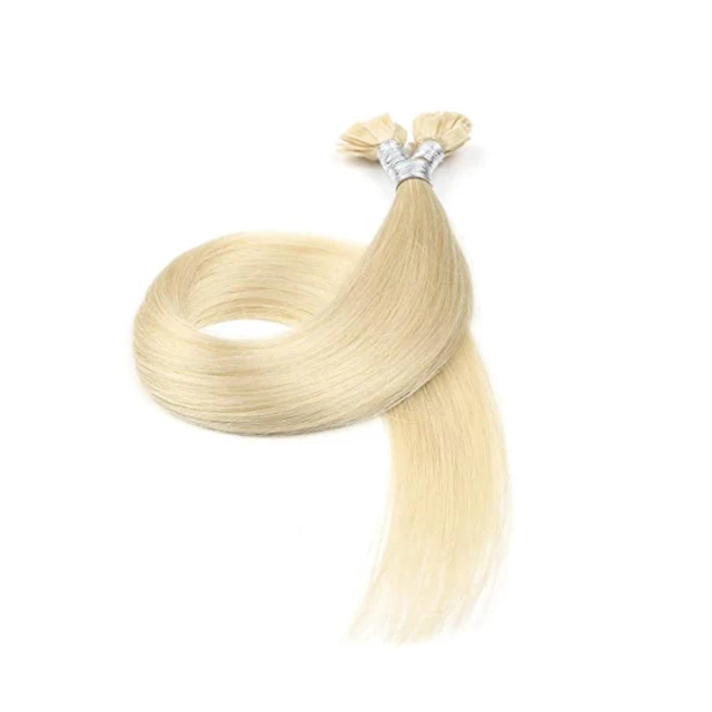 

Wholesale 100% Cuticle Aligned Human Virgin Hair All Colors Pre Bonded Flat Tip Hair Extensions